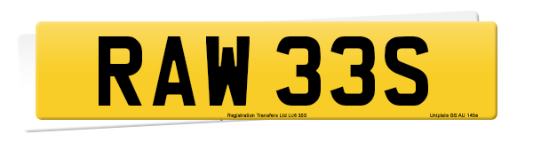 Registration number RAW 33S
